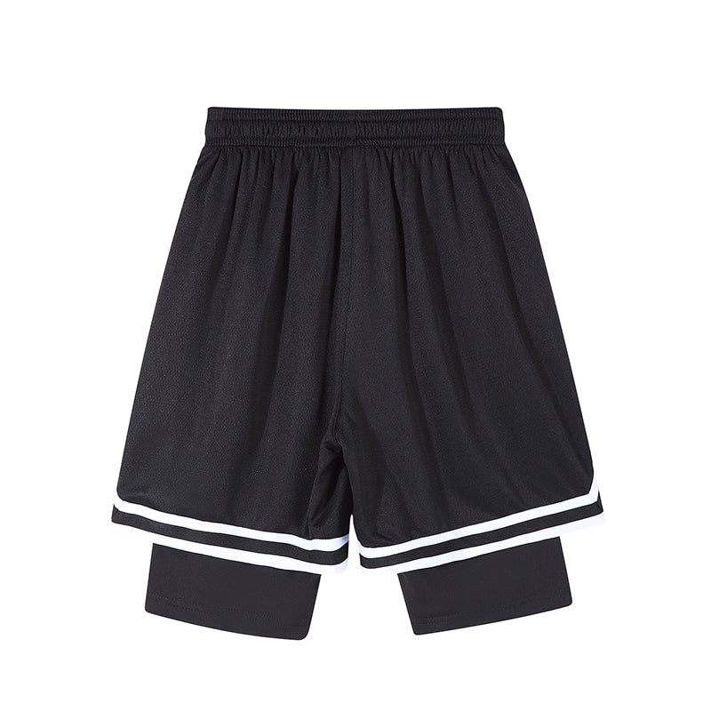 YiSiDa Star Player Embroidered Double Layer Fake Two-Layer Liner Quick-Dry Running Fitness Sport Shorts Minimum order: 1000 pieces