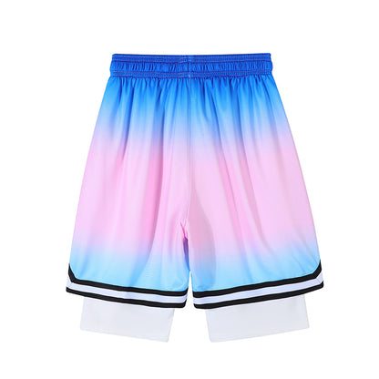 YiSiDa Star Player Embroidered Double Layer Fake Two-Layer Liner Quick-Dry Running Fitness Sport Shorts Minimum order: 1000 pieces