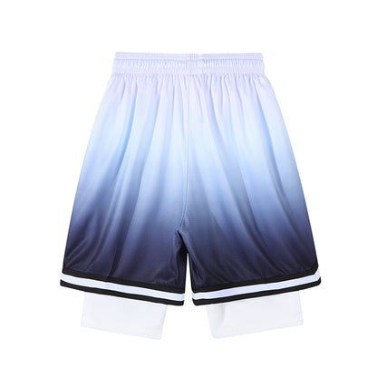 YiSiDa Star Player Embroidered Double Layer Fake Two-Layer Liner Quick-Dry Running Fitness Sport Shorts Minimum order: 1000 pieces