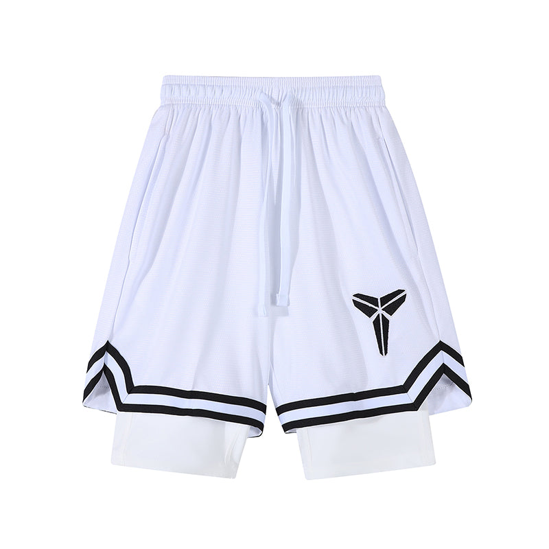 YiSiDa Star Player Embroidered Double Layer Fake Two-Layer Liner Quick-Dry Running Fitness Sport Shorts Price for 1000 Pieces