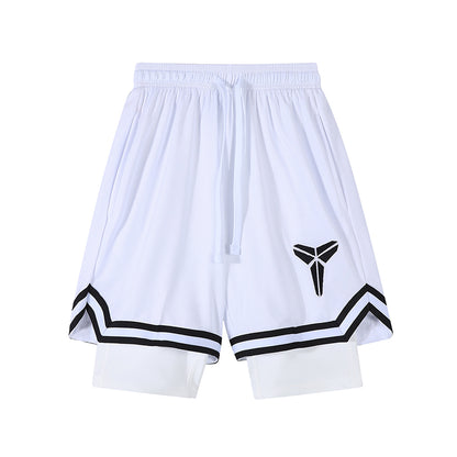 YiSiDa Star Player Embroidered Double Layer Fake Two-Layer Liner Quick-Dry Running Fitness Sport Shorts Minimum order: 1000 pieces