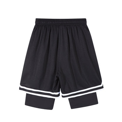 YiSiDa Star Player Embroidered Double Layer Fake Two-Layer Liner Quick-Dry Running Fitness Sport Shorts Minimum order: 1000 pieces