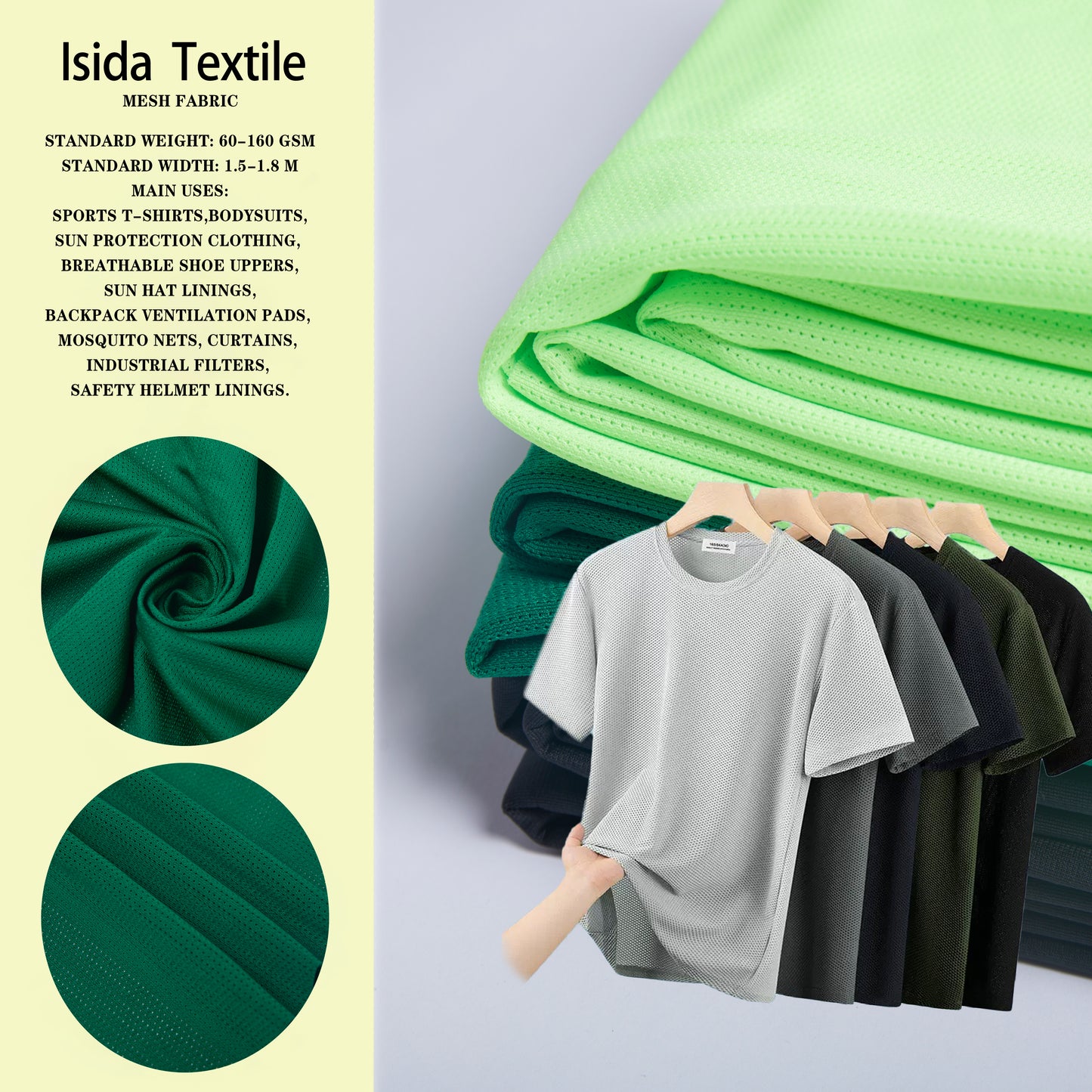 YiSiDa Shading Fabric Sun Protection Mesh Fabric Minimum order: 500kg per single color